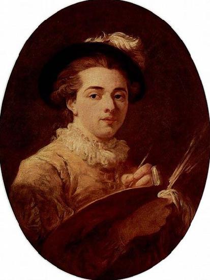 Jean-Honore Fragonard Selbstportrat, Oval oil painting image